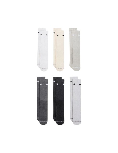 Nike Everyday Elevated Socks 6 Pairs Gray Cream HQ8021 904