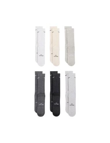 Nike Everyday Elevated Socks 6 Pairs Gray Cream HQ8021 904
