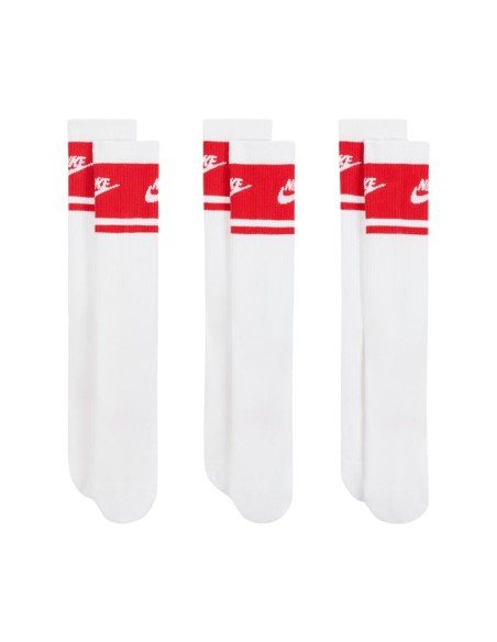 Nike Everyday Elevated Crew Socks 3 Pairs White and Red IM7949 900