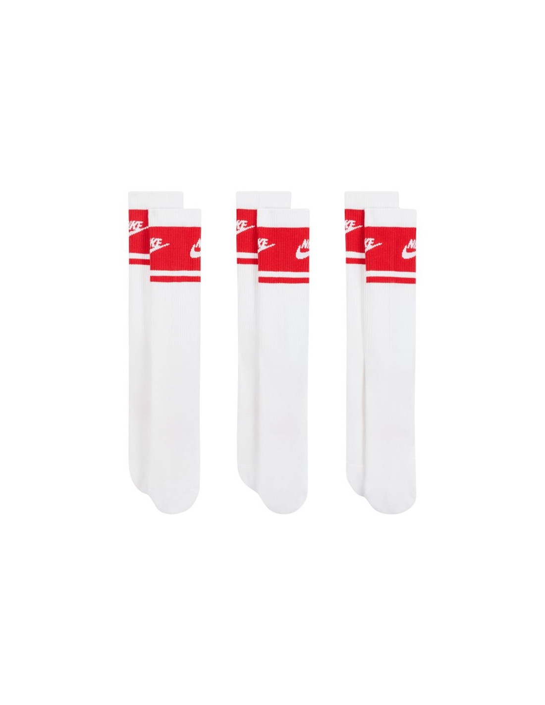 Nike Everyday Elevated Crew Socks 3 Pairs White and Red IM7949 900