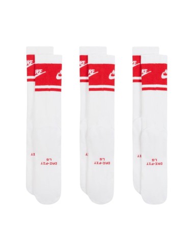 Nike Everyday Elevated Crew Socks 3 Pairs White and Red IM7949 900