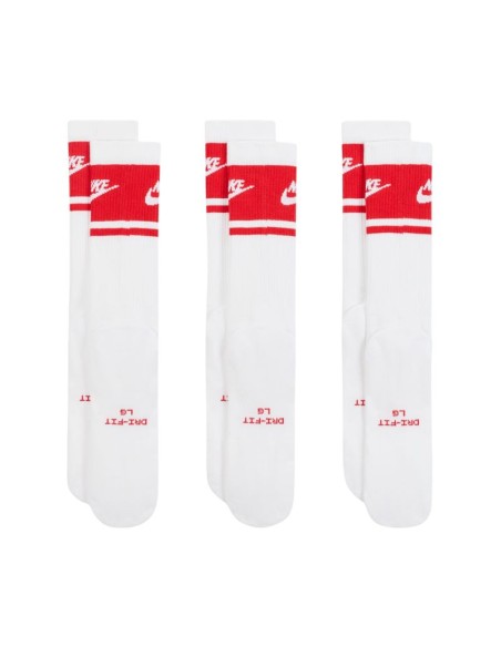 Nike Everyday Elevated Crew Socks 3 Pairs White and Red IM7949 900