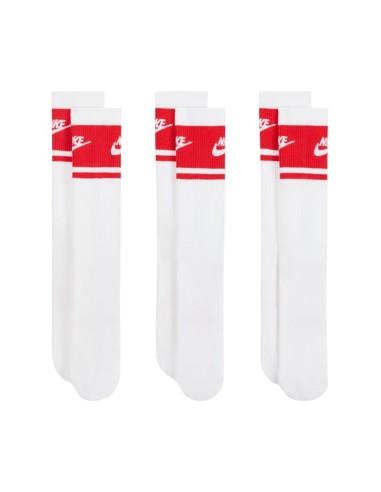 Nike Everyday Elevated Crew Socks 3 Pairs White and Red IM7949 900