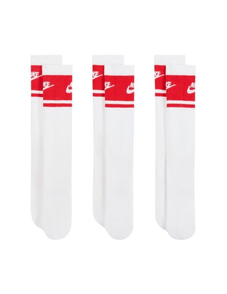 Nike Everyday Elevated Crew Socks 3 Pairs White and Red IM7949 900