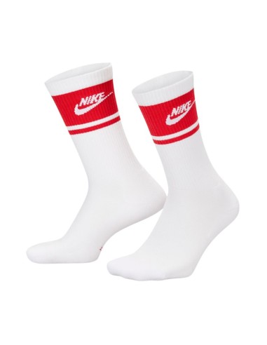 Nike Everyday Elevated Crew Socks 3 Pairs White and Red IM7949 900
