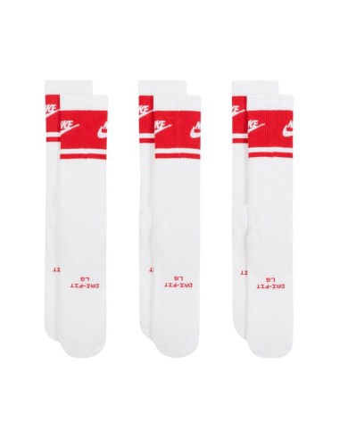 Nike Everyday Elevated Crew Socks 3 Pairs White and Red IM7949 900