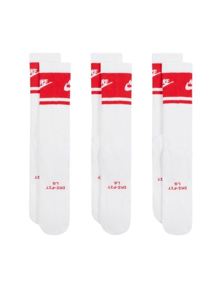 Nike Everyday Elevated Crew Socks 3 Pairs White and Red IM7949 900