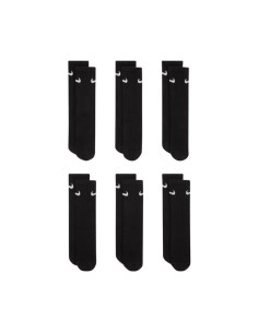 Nike Everyday Cush Crew Kids Socks 6 Pairs Black SX6910 010