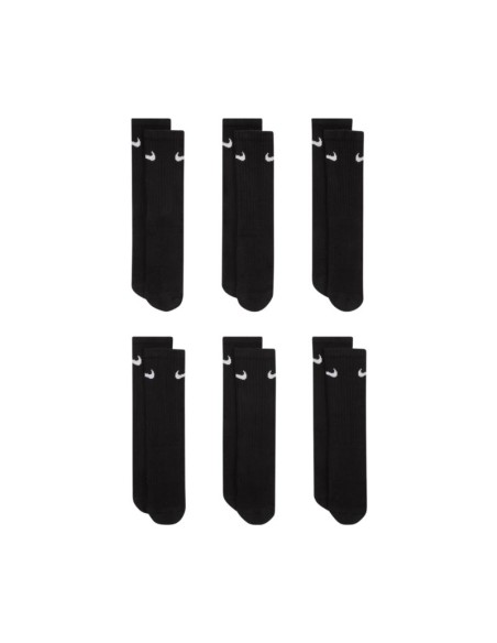 Nike Everyday Cush Crew Kids Socks 6 Pairs Black SX6910 010