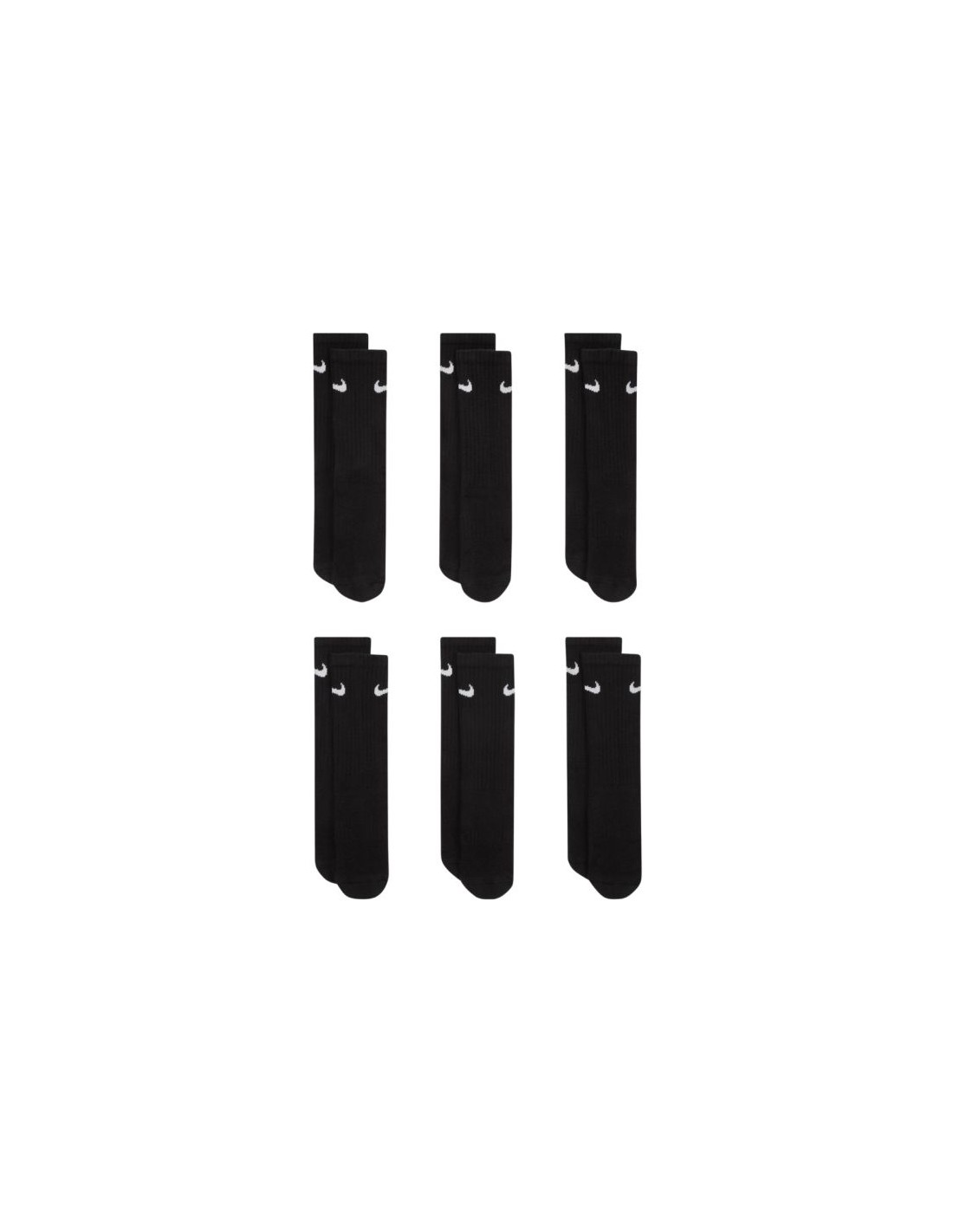 Nike Everyday Cush Crew Kids Socks 6 Pairs Black SX6910 010