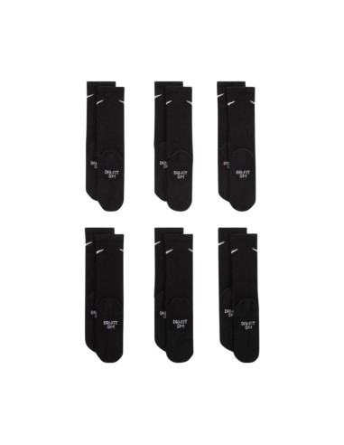 Nike Everyday Cush Crew Kids Socks 6 Pairs Black SX6910 010