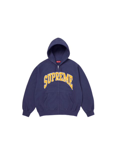 Supreme Cracked Raglan Zip Up Hooded Sweatshirt 'Washed Navy' SS26SW81WASHEDNAVY MBS
