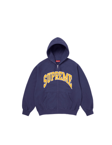 Supreme Cracked Raglan Zip Up Hooded Sweatshirt 'Washed Navy' SS26SW81WASHEDNAVY MBS
