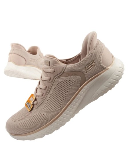 Skechers Bobs Squad Chaos SLIPINS Women's Sports Shoes Beige