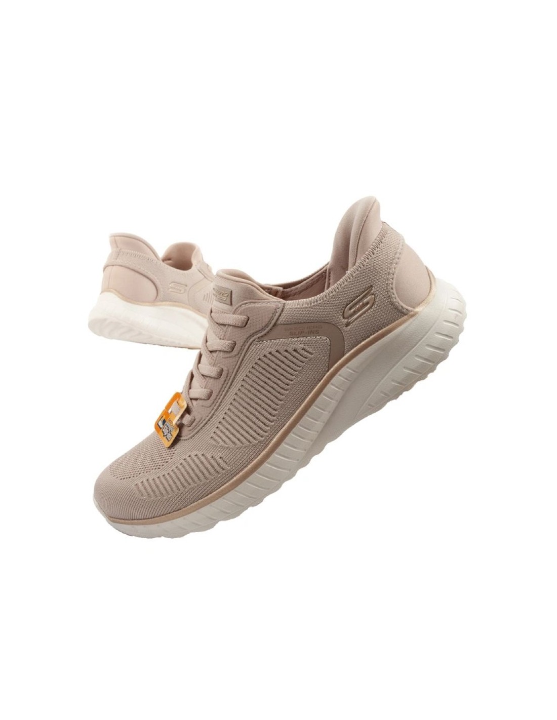 Skechers Bobs Squad Chaos SLIPINS Women's Sports Shoes Beige