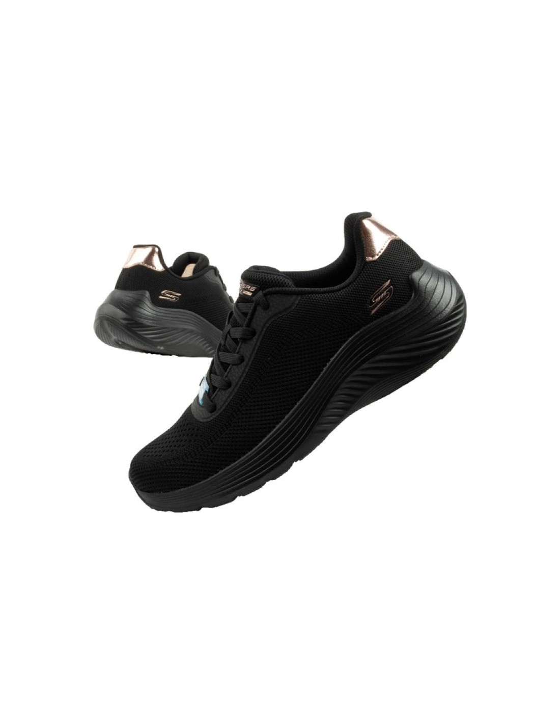 Skechers women's sports shoes Bobs Squad Waves black lightweight fashionable