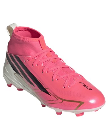 Adidas F50 Hyperfast League Mid FG Kids Soccer Shoes Pink KK1315