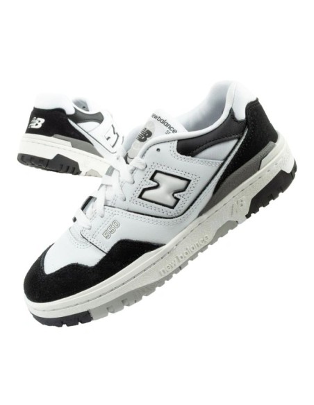New Balance 550 youth sports shoes sneakers leather fashionable black white