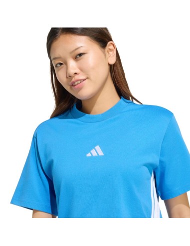 adidas Essentials 3Stripes Cotton Women's TShirt Light Blue KC5197