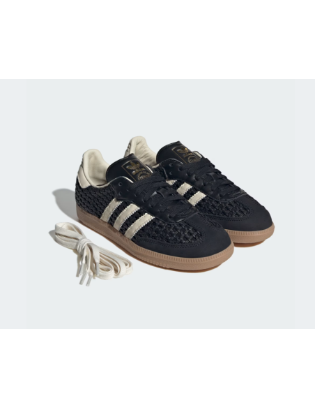 adidas Samba OG Basketweave Black Cream White Women's HQ9282 MBS