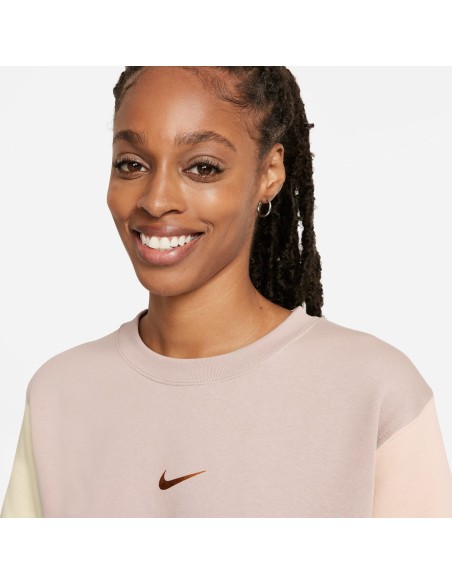 Women's Nike Swoosh Beige Sports Sweatshirt DJ4411210