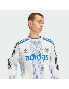 Adidas Blokecore Longsleeve Light Weight Pullover White Blue KQ5085 MBS