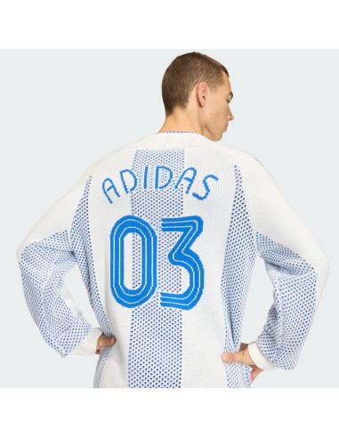 Adidas Blokecore Longsleeve Light Weight Pullover White Blue KQ5085 MBS